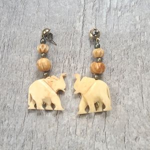 Elephant Shaped Earrings with Beads
